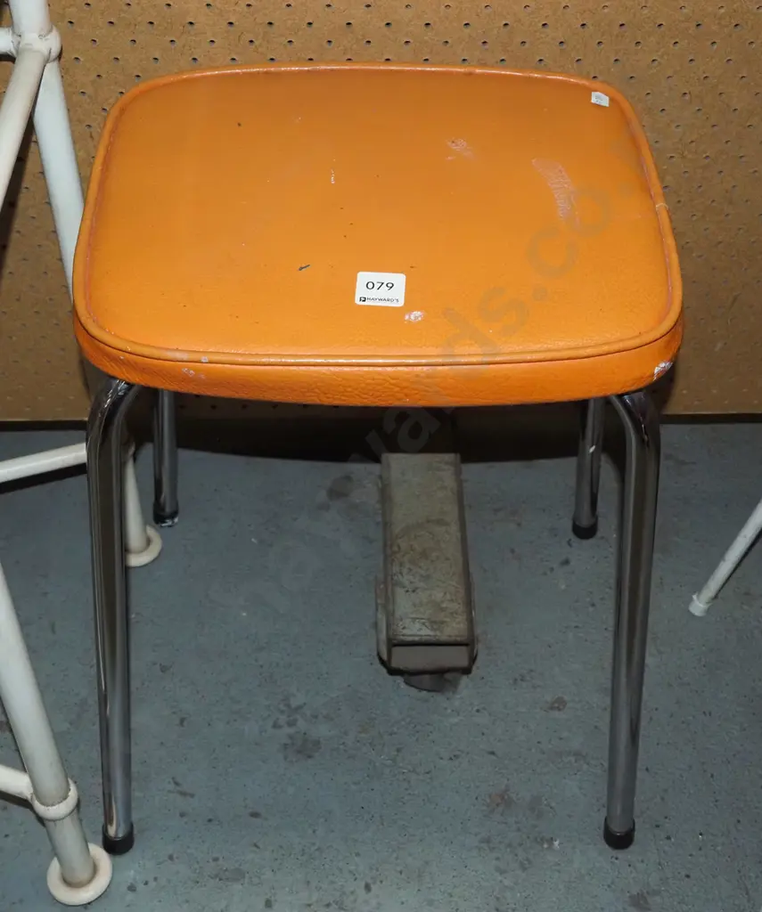 orange vinyl stool Image 1++