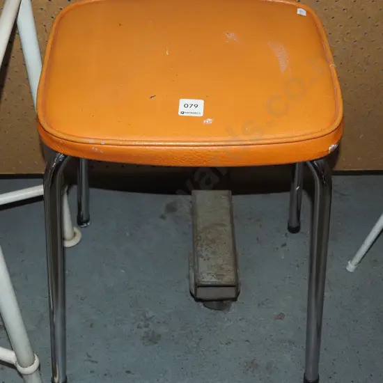 orange vinyl stool