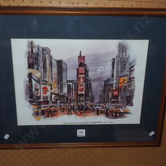 framed Times Square print