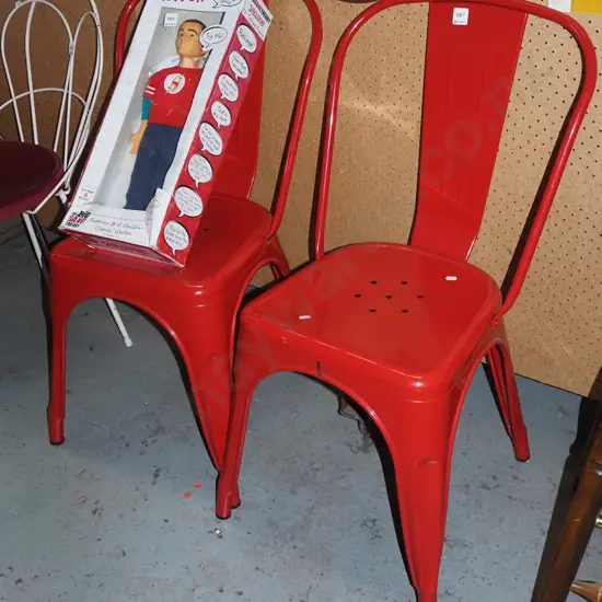 2x bent metal chairs