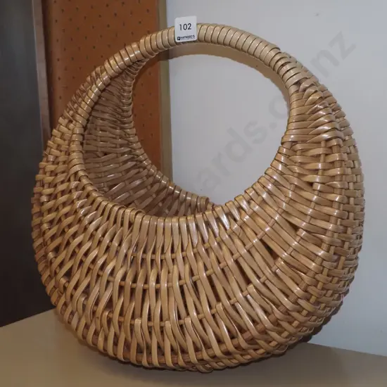 woven plastic cane linen basket