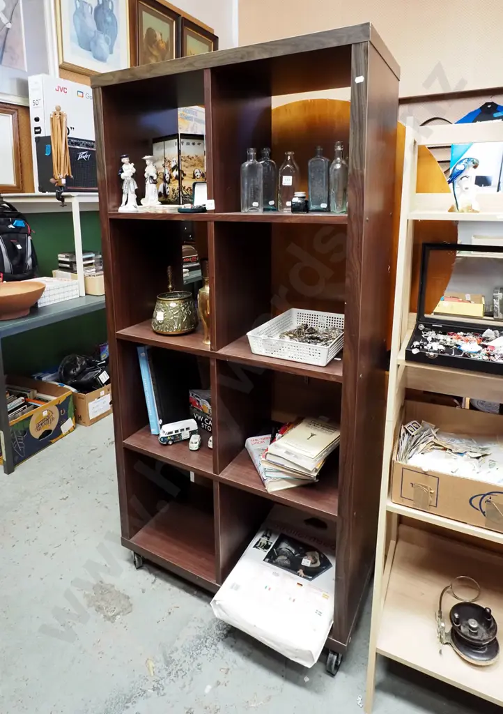 mdf faux wood veneer bookcase H1665 W800 D360 Image 1++