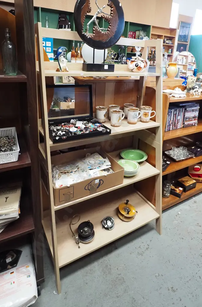 mdf faux wood veneer bookcase H1500 W830 D410 Image 1++