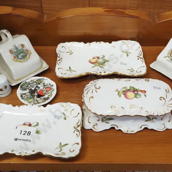 Spode trinket box, dishes, souvenir ware etc