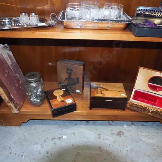 wood inlay trinket boxes, cookie cutters etc