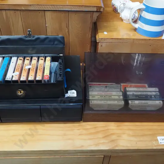 tape cassette holders, various  cassettes