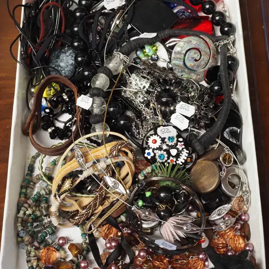 tray of costume jewellery