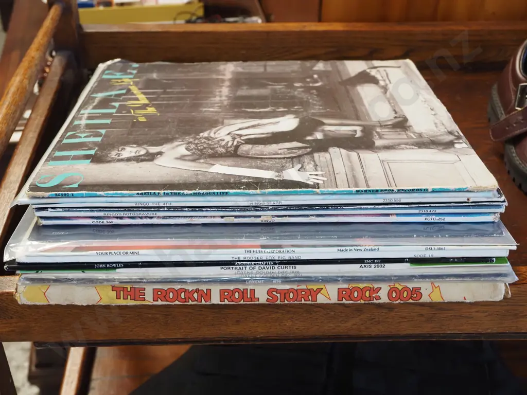 stack of LPs; Robert Plant, Ringo Starr etc Image 1++