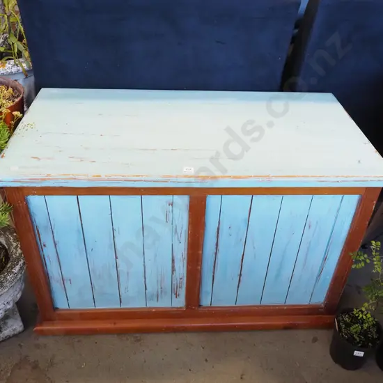 distressed painted pine blanket box H620 W1000 D530