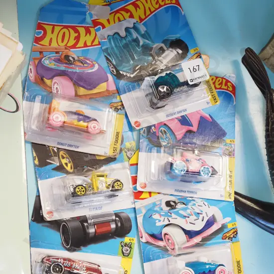 6x carded as new HotWheels fast foodie toy vehicles