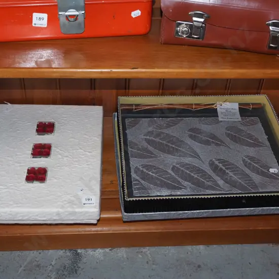 2x hand crafted boxed photo albums