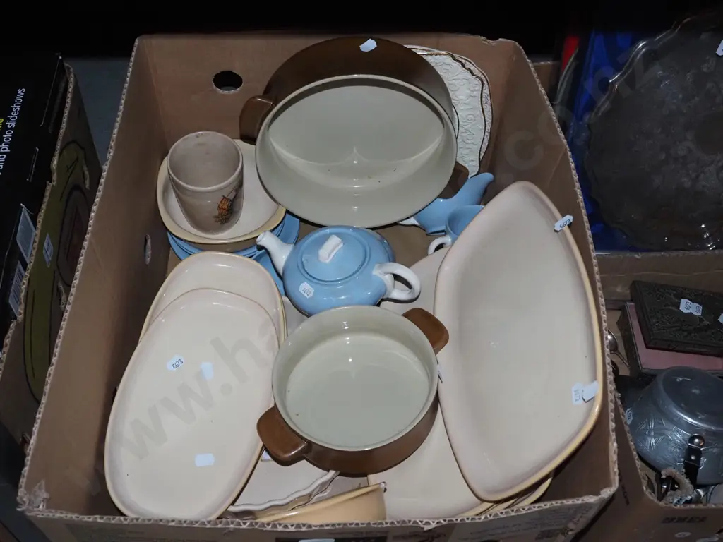 box; Teal steak plate, Temuka baking dishes  Image 1++