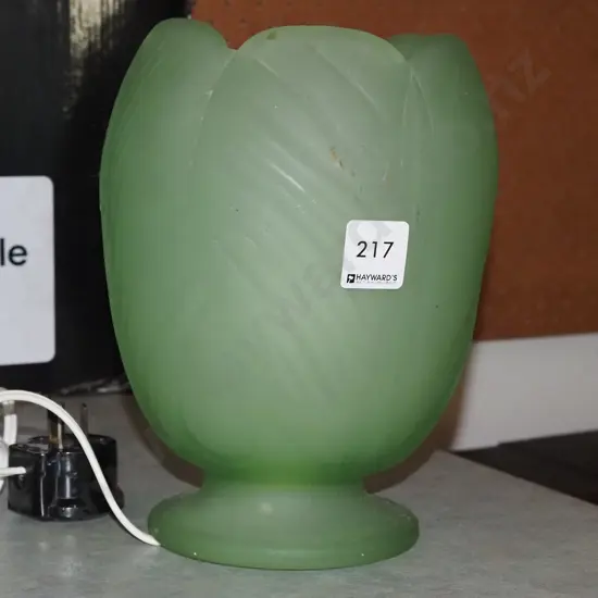 green glass table lamp H210
