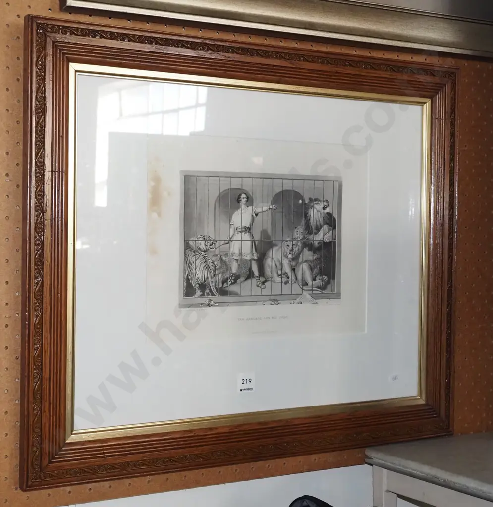 framed print - van Anvurg and the Lions - some foxing Image 1++