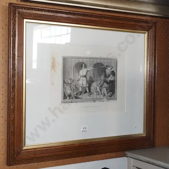 framed print - van Anvurg and the Lions - some foxing