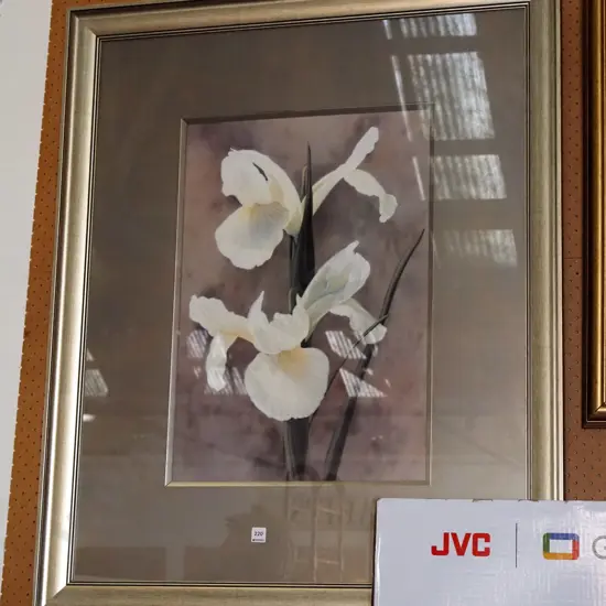 large framed acrylic - irises H1110 Overall