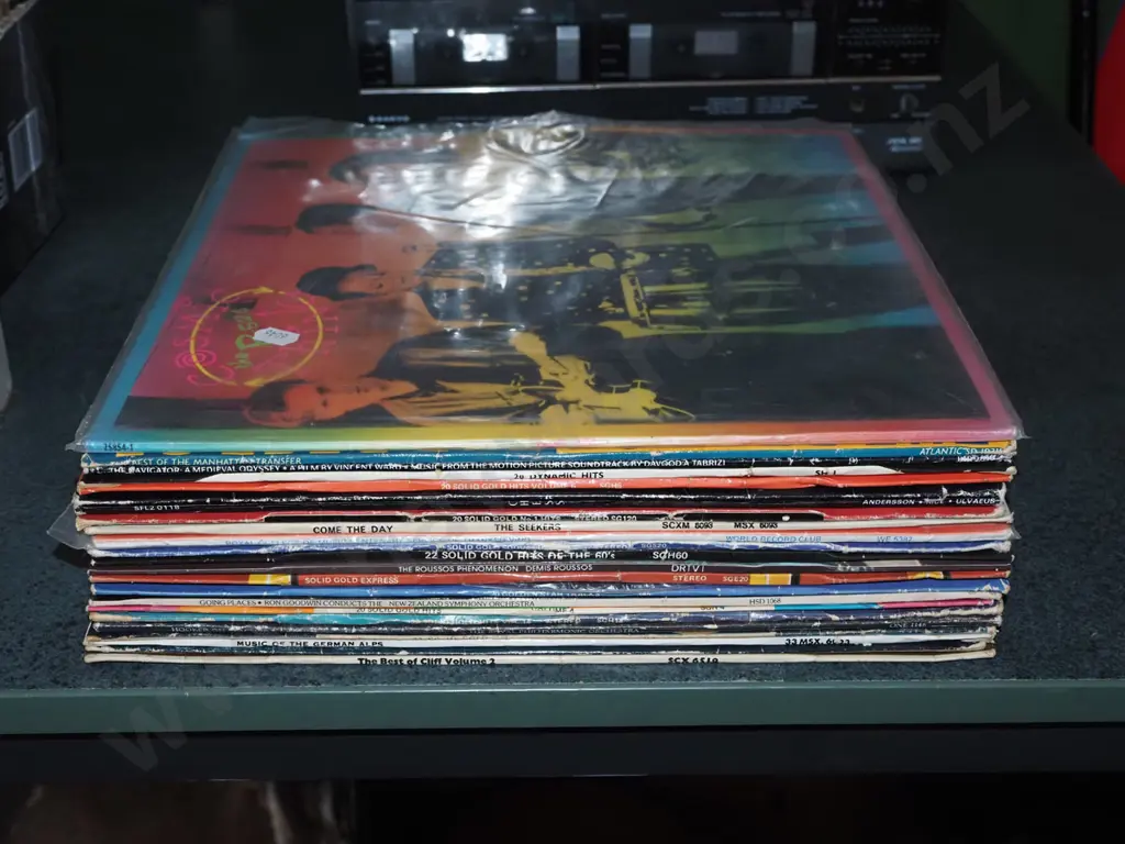 stack of LPs; B52s, Manhattan Transfer etc Image 1++