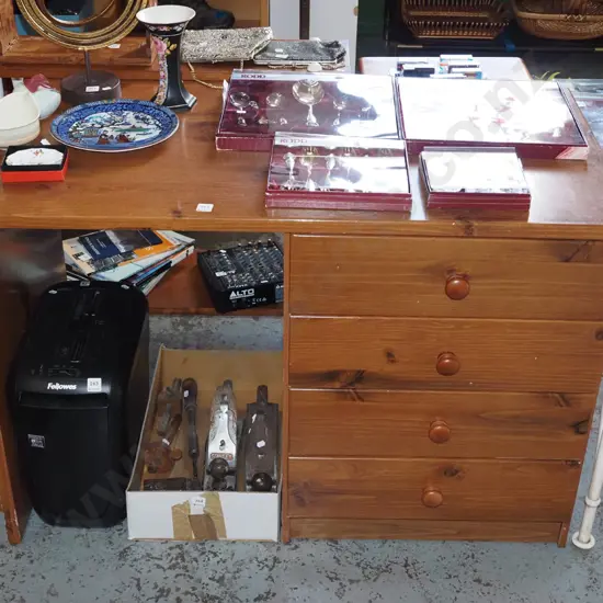 mdf faux wood veneer 4 drawer desk H760 W1155