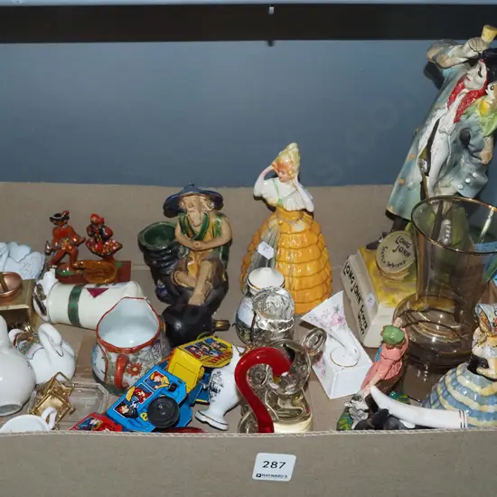 box; figurines, glass ware etc