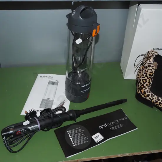 GHD curve thin wand, usb powered smoothie blender