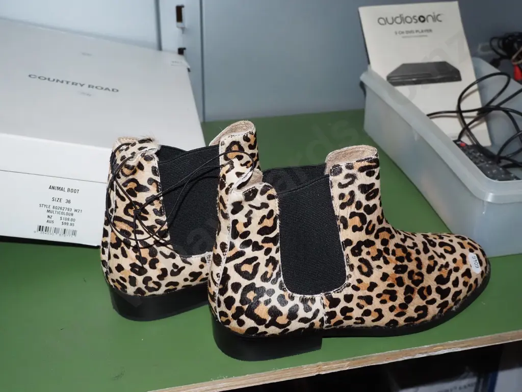 pair of Country Road as new size 38 leopard print boots Image 1++