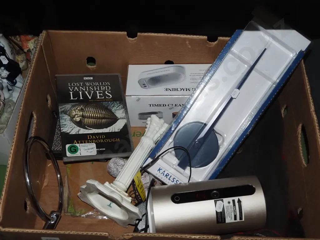 box; wall clock, DVD, candlestick etc Image 1++