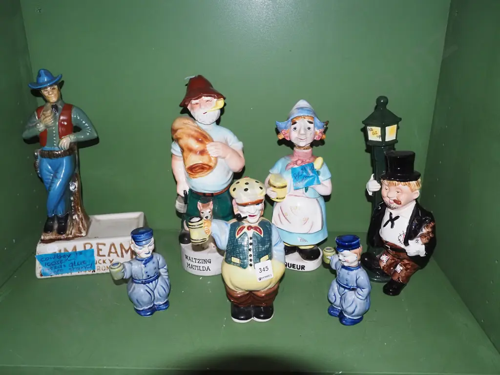 various novelty decanters - some have repairs and cracks Image 1++
