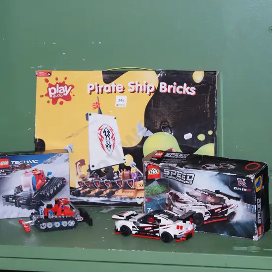 2x Lego model vehicels and boxes etc