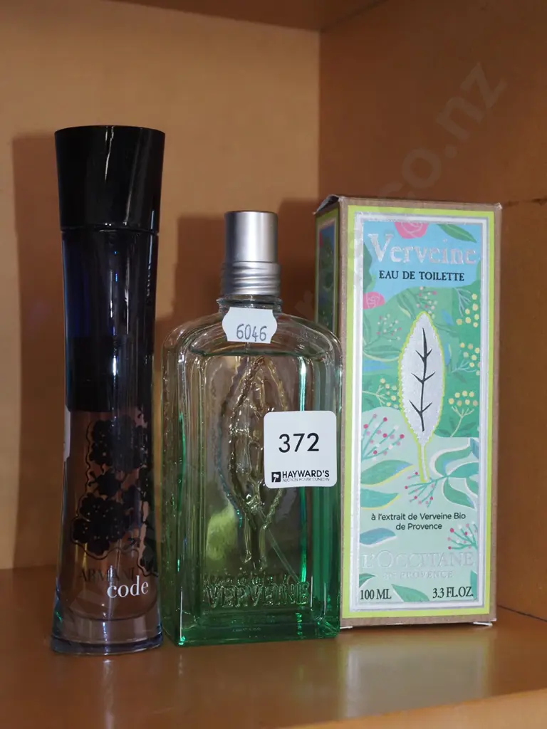 2x bottles of perfume; Vervein eau de toilette 100ml, Armani Code 50ml Image 1++