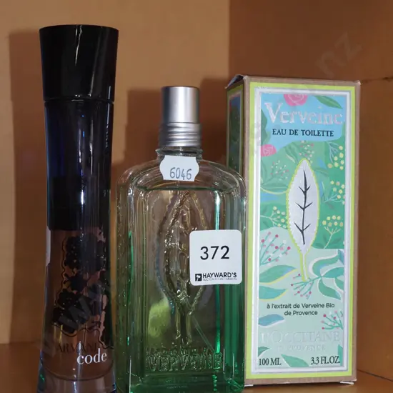 2x bottles of perfume; Vervein eau de toilette 100ml, Armani Code 50ml