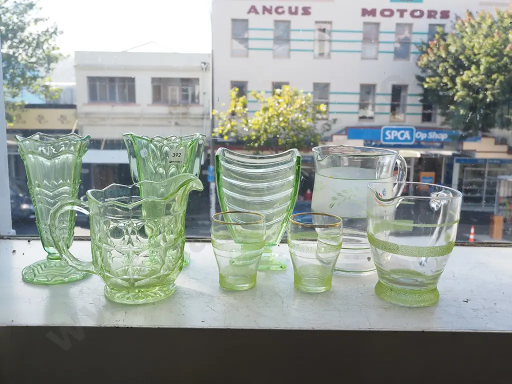 green glass vases, jugs, tumblers Tallest H200 Image 1++
