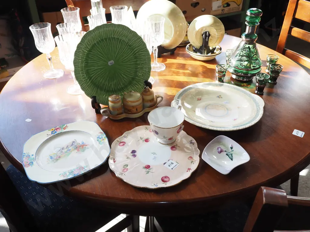 condiment set, various plates, Aynsley tennis set,small  Carlton ware dish Image 1++