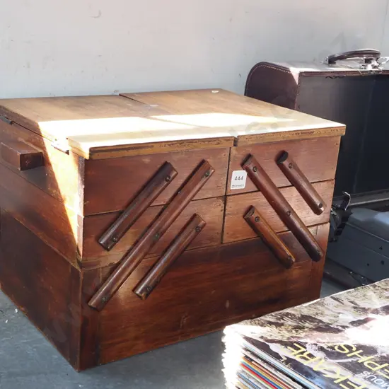 wooden sewing concertina