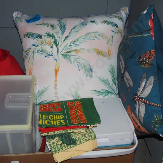 box; chilly bin, tea towels etc