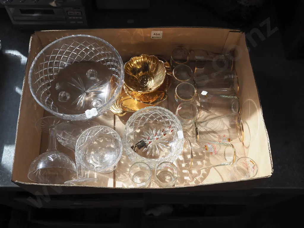 box; crystal bowl, parfait glasses, royal visit tumblers etc Image 1++