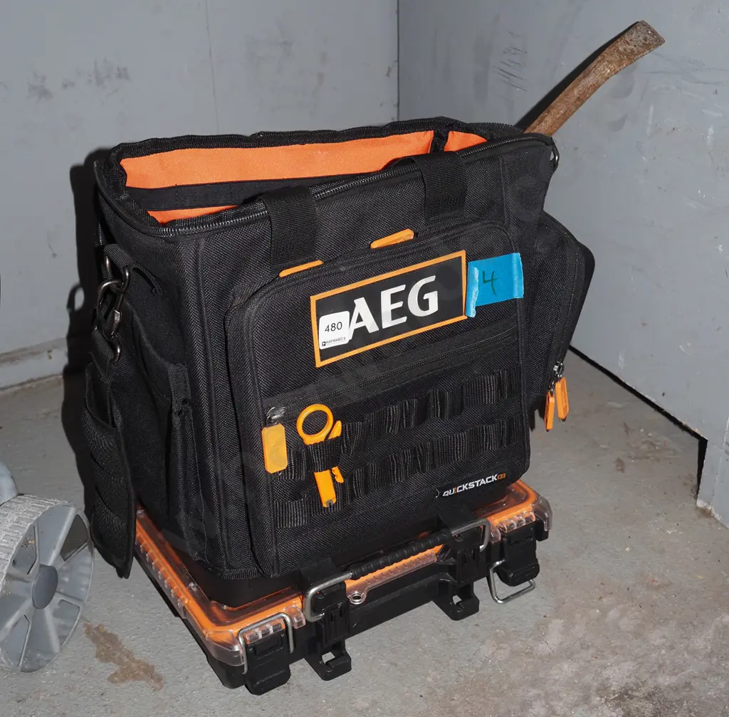 AEG tool bag, plastic orgainser, various tools Image 1++
