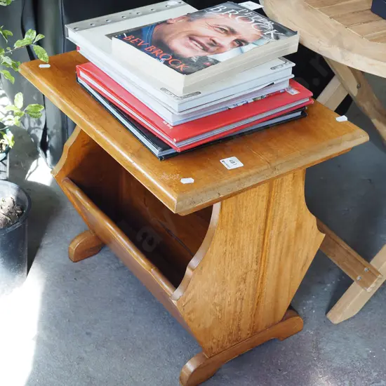 mahogany magazine rack/end table