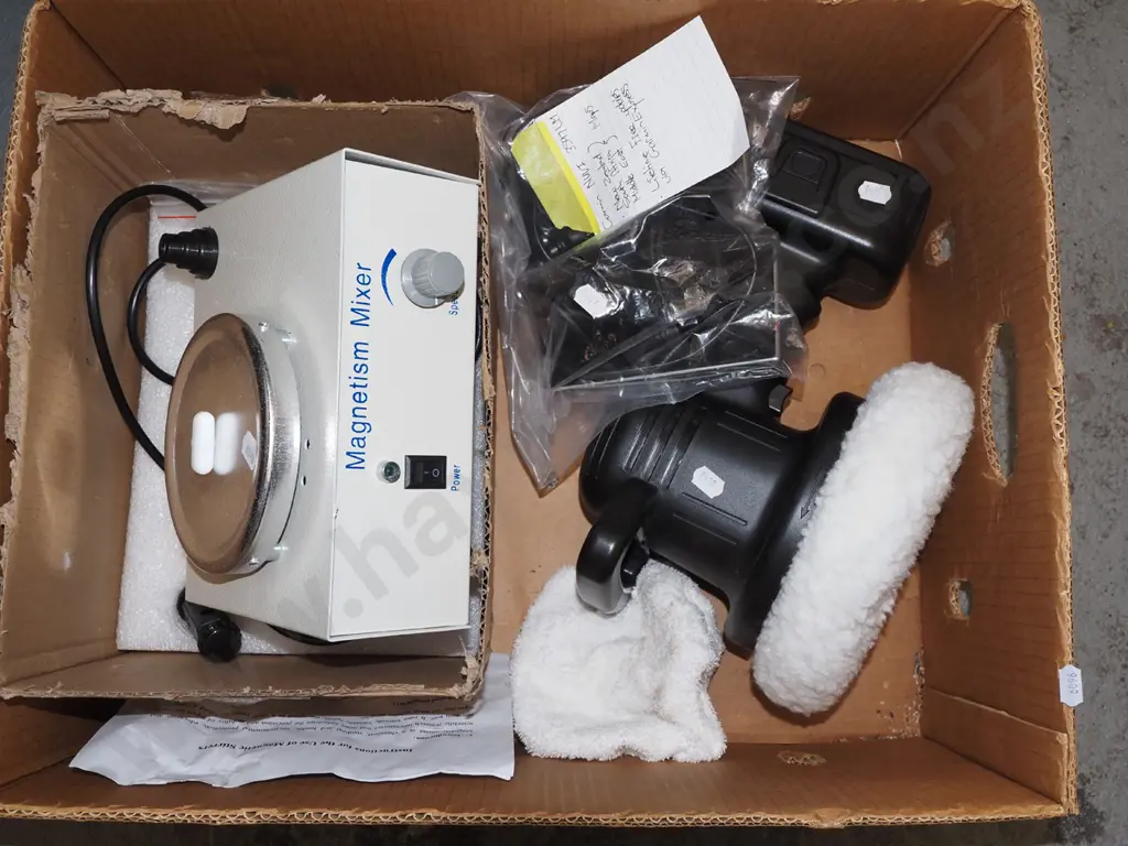 box; battery powered car polisher, magnetic stirrer Image 1++