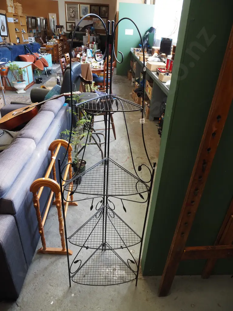 wrought metal and mesh 4 tier corner what not Image 1++