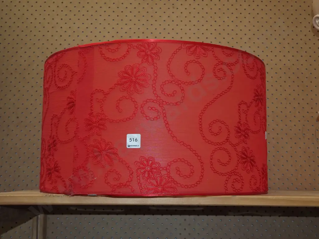 large red fabric light shade Diam500 Image 1++