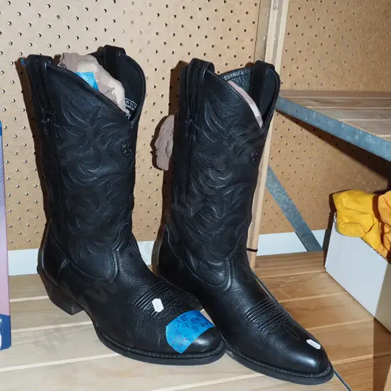 pair of leather UK size 8 cowboy boots