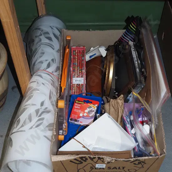 box; wrapping paper, pencils, glue gun etc