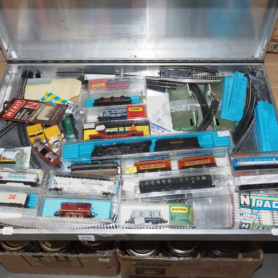 railway N gauge tracks, rolling stock, locomotives etc