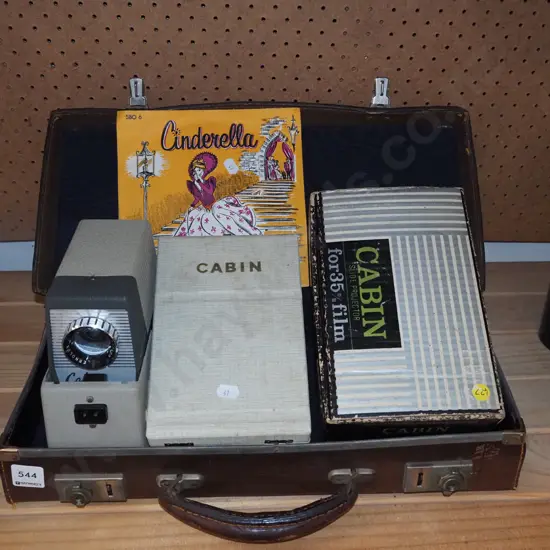 vintage suitcase, slide projector