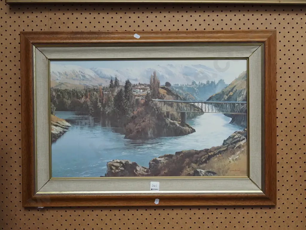 framed Graham Brinsley print- Old Cromwell Bridge Image 1++