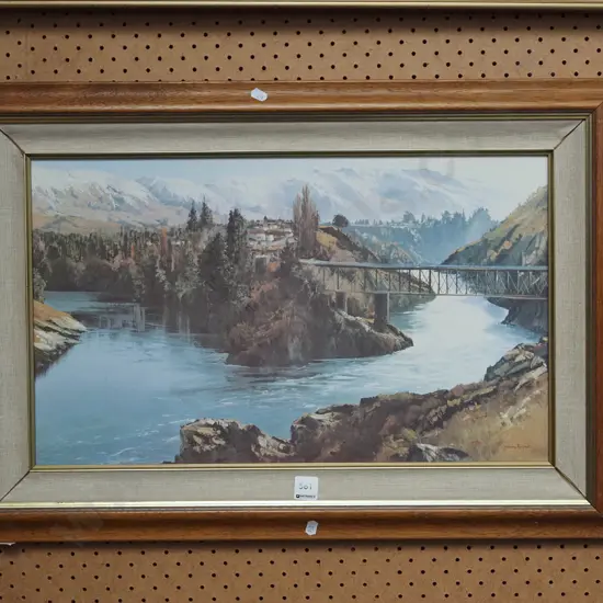 framed Graham Brinsley print- Old Cromwell Bridge