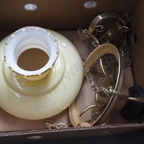 hanging yellow glass light fitting