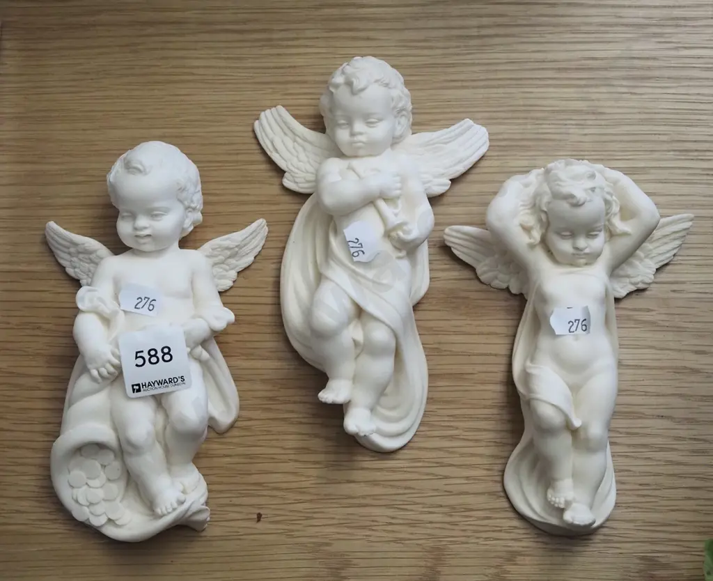 3x composite Italian wall mounted cherubs Image 1++