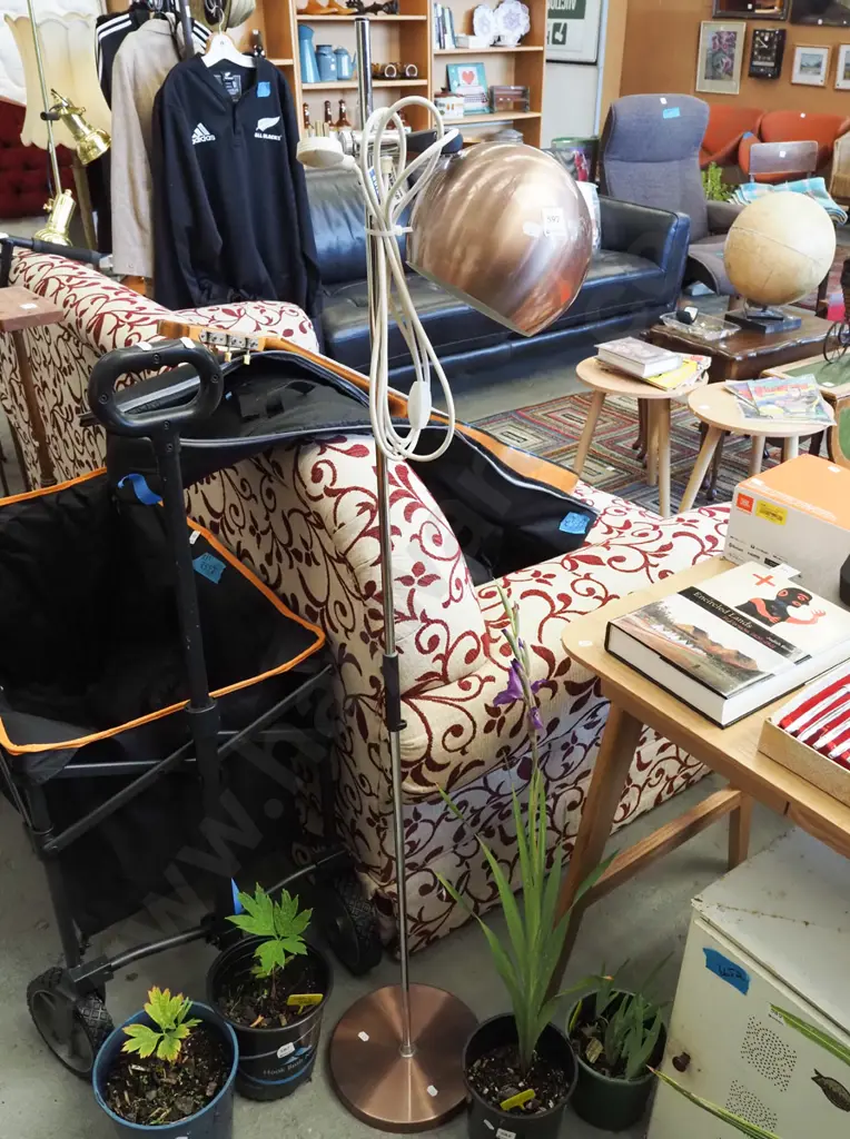 retro spun aluminium standard lamp H1430 Image 1++