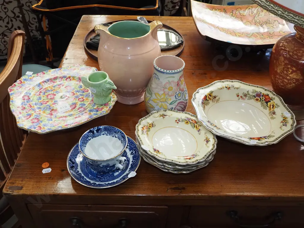 Royal Winton floral cake stand, sweet set, Poole vase etc Image 1++